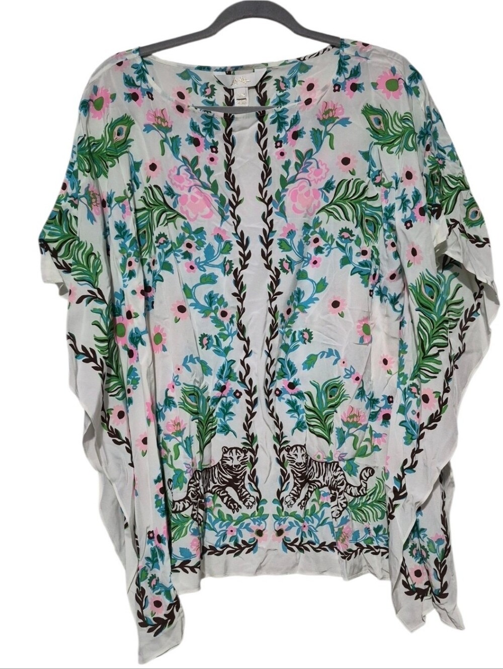 Lilly Pulitzer Brittina Tunic Royal Zoo Engineered Resort White S/M New With Tag